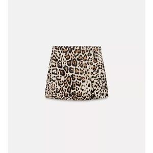 Zara leopard satin skort